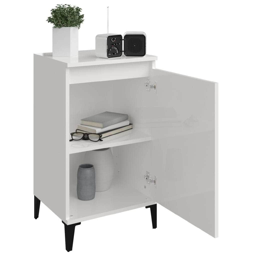 Pair of Tranquil Nights: White Engineered Wood Bedside Cabinets (Set of 2)