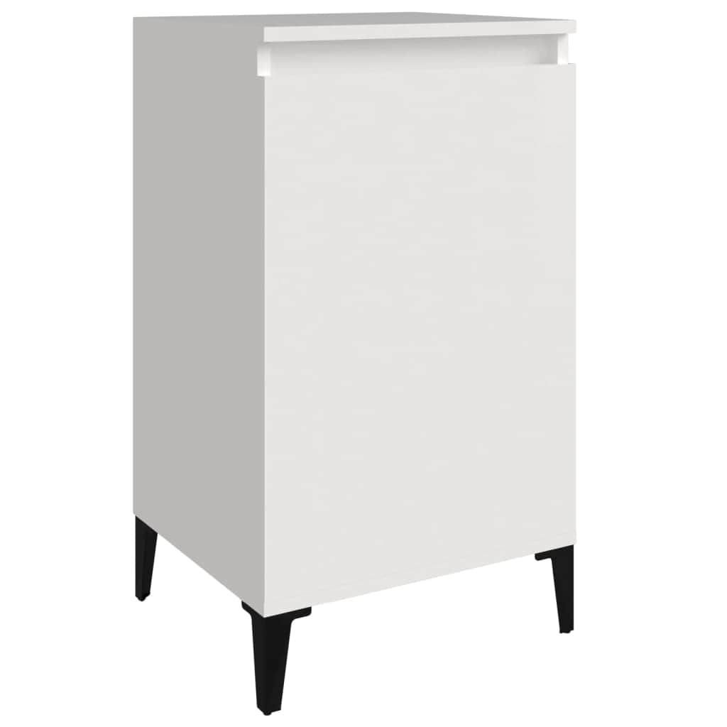 Pair of Tranquil Nights: White Engineered Wood Bedside Cabinets (Set of 2)