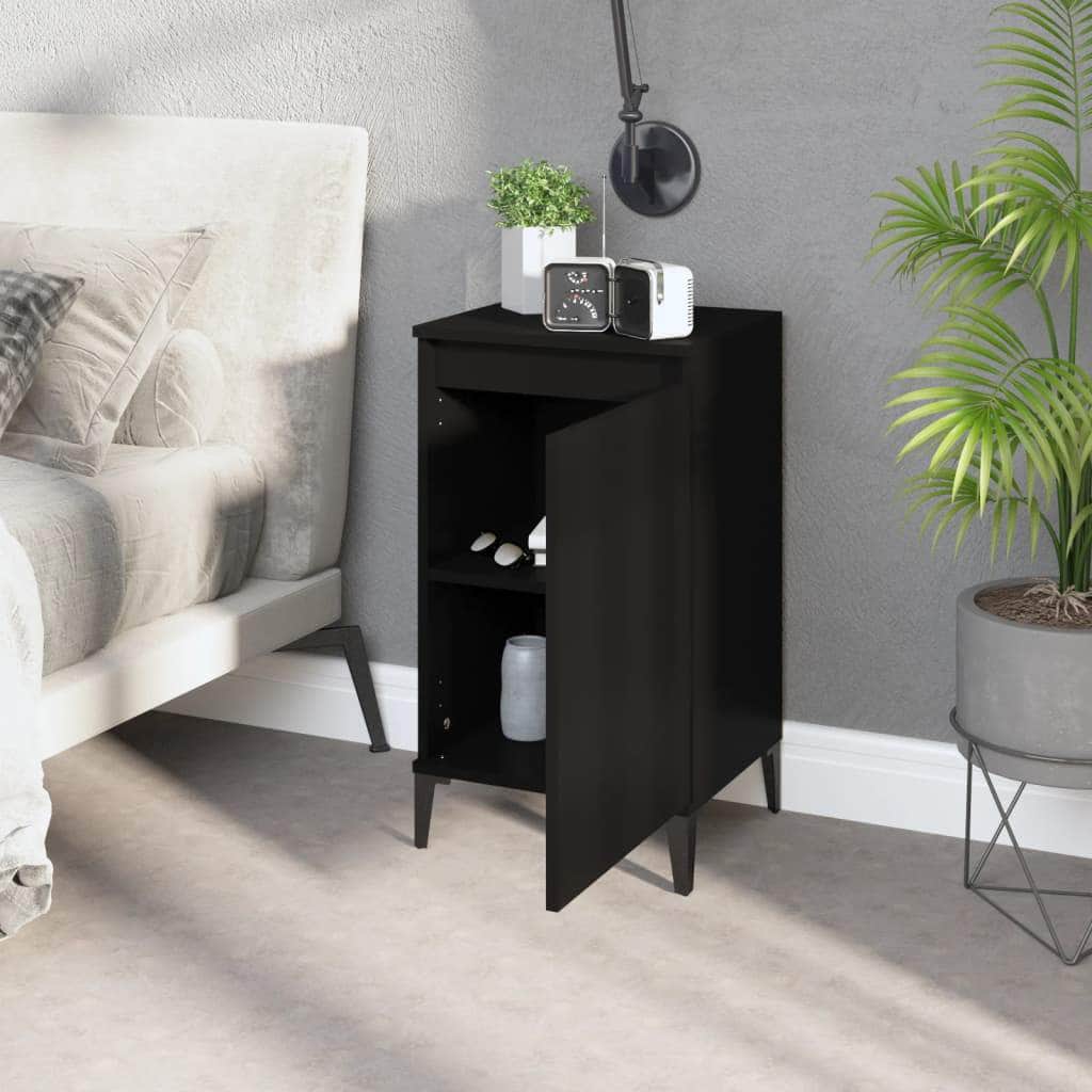 Pair of Tranquil Nights: White Engineered Wood Bedside Cabinets (Set of 2)