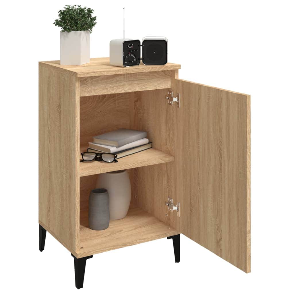 Pair of Tranquil Nights: White Engineered Wood Bedside Cabinets (Set of 2)