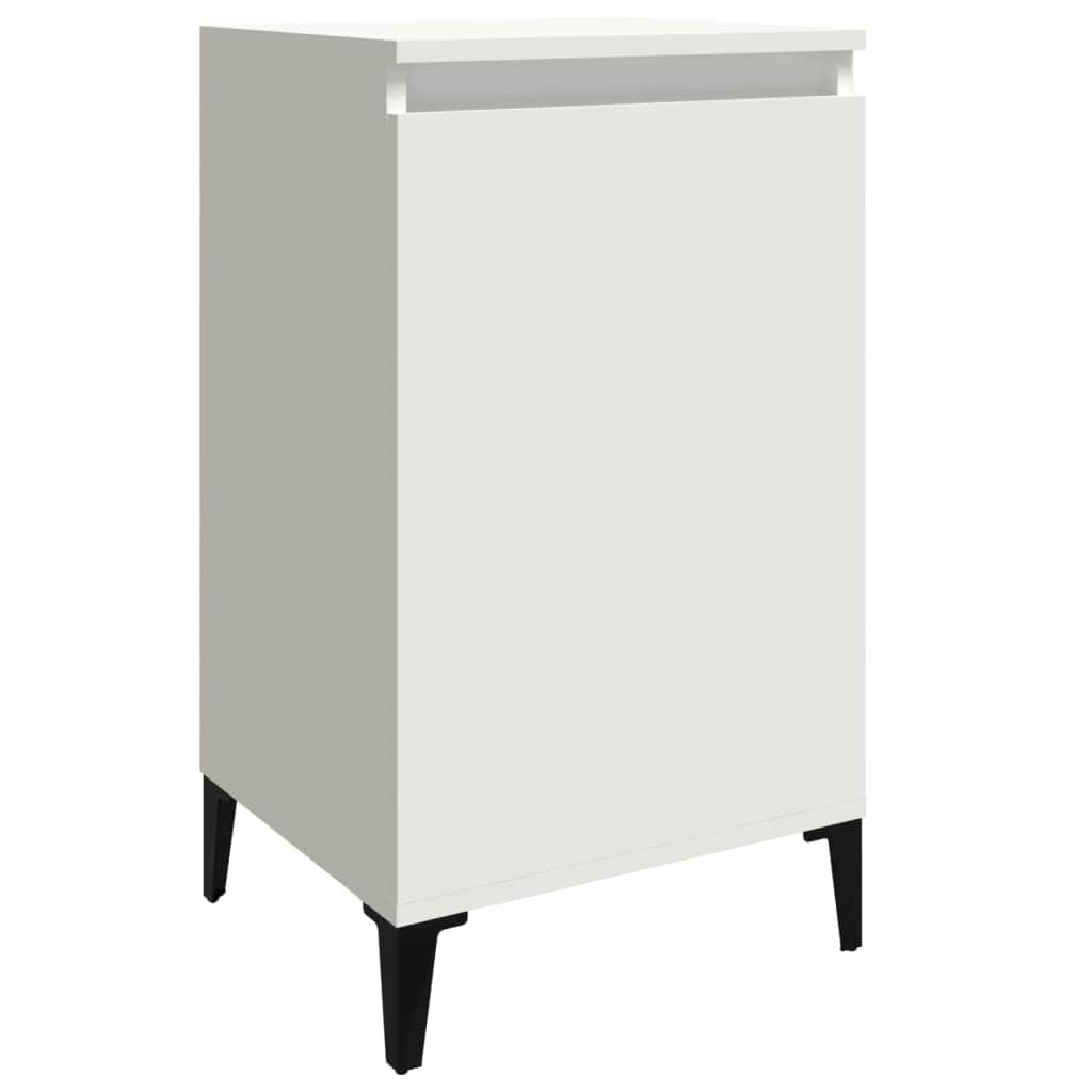 Pair of Tranquil Nights: White Engineered Wood Bedside Cabinets (Set of 2)