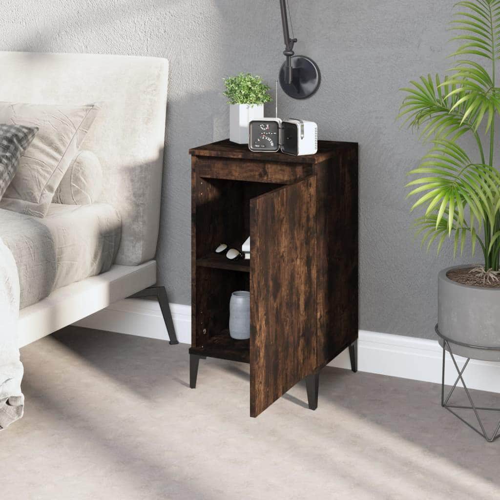 Pair of Tranquil Nights: White Engineered Wood Bedside Cabinets (Set of 2)
