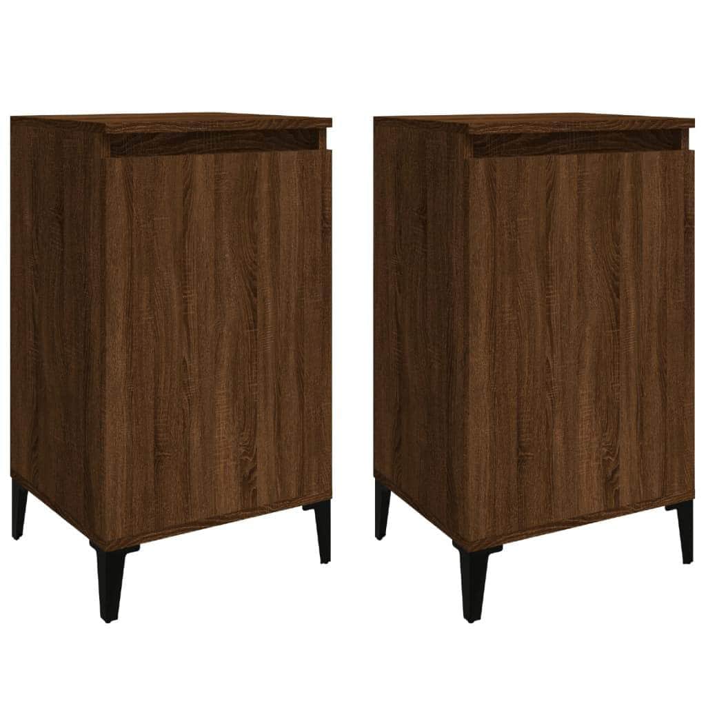 Pair of Tranquil Nights: White Engineered Wood Bedside Cabinets (Set of 2)