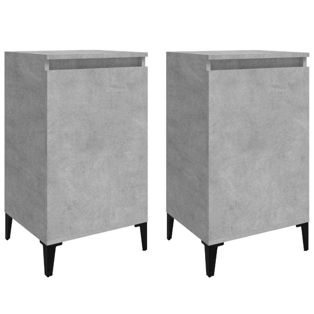 Pair of Tranquil Nights: White Engineered Wood Bedside Cabinets (Set of 2)