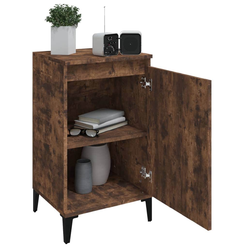 Pair of Tranquil Nights: White Engineered Wood Bedside Cabinets (Set of 2)