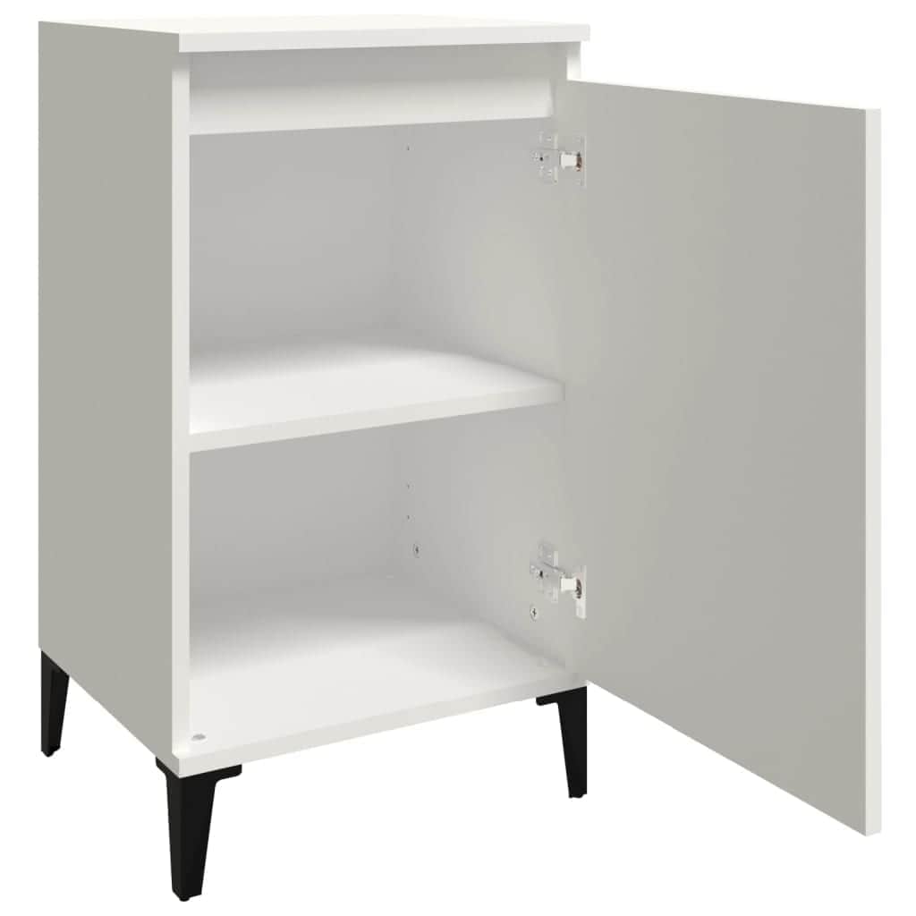 Pair of Tranquil Nights: White Engineered Wood Bedside Cabinets (Set of 2)