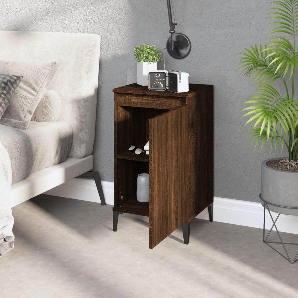 Pair of Tranquil Nights: White Engineered Wood Bedside Cabinets (Set of 2)
