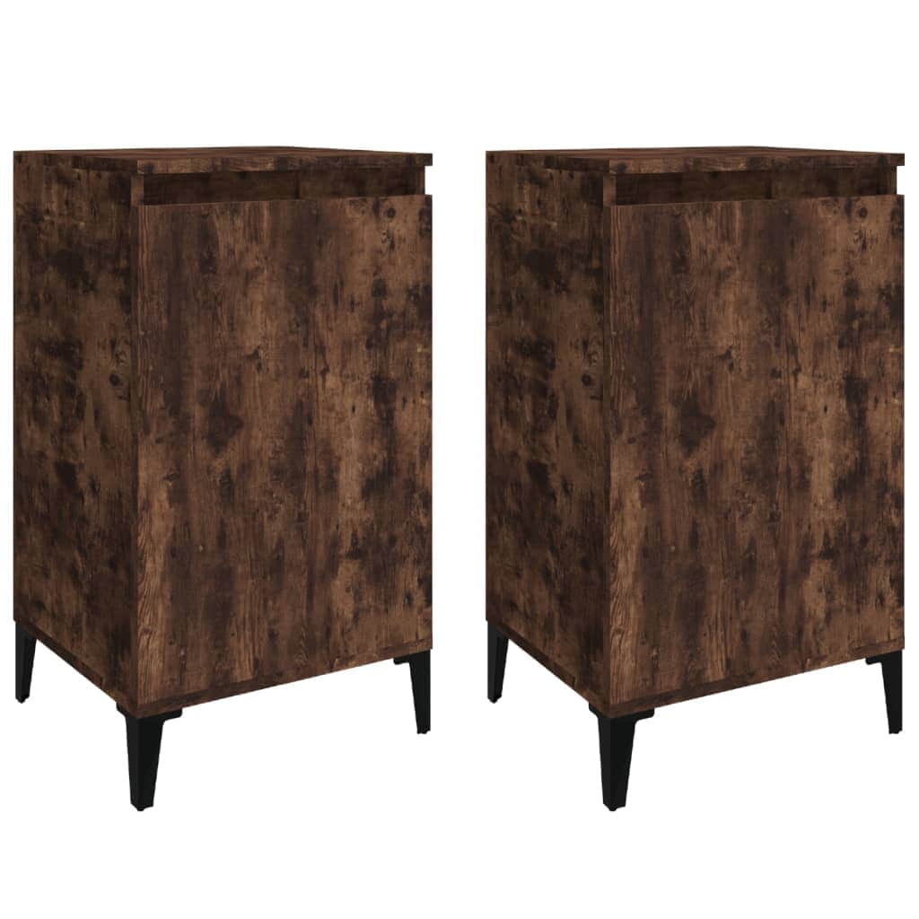 Pair of Tranquil Nights: White Engineered Wood Bedside Cabinets (Set of 2)