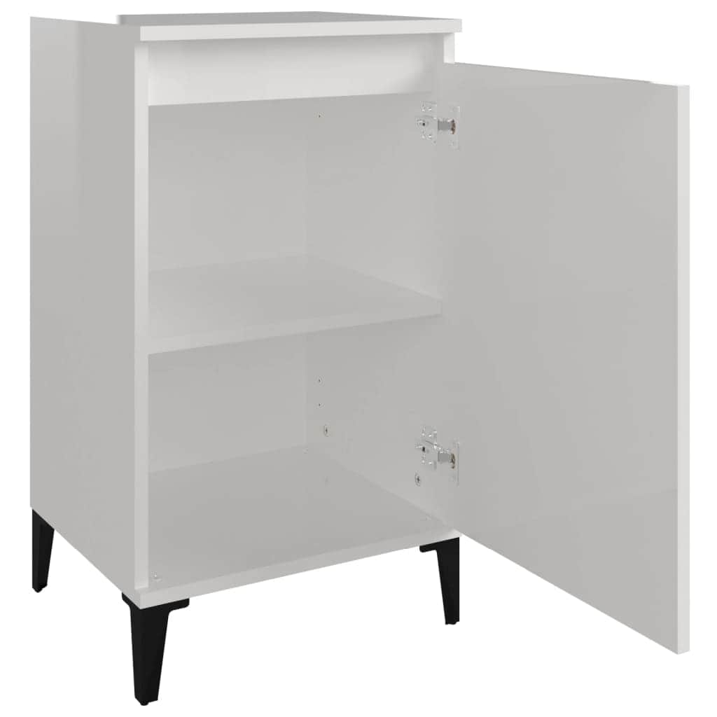 Pair of Tranquil Nights: White Engineered Wood Bedside Cabinets (Set of 2)