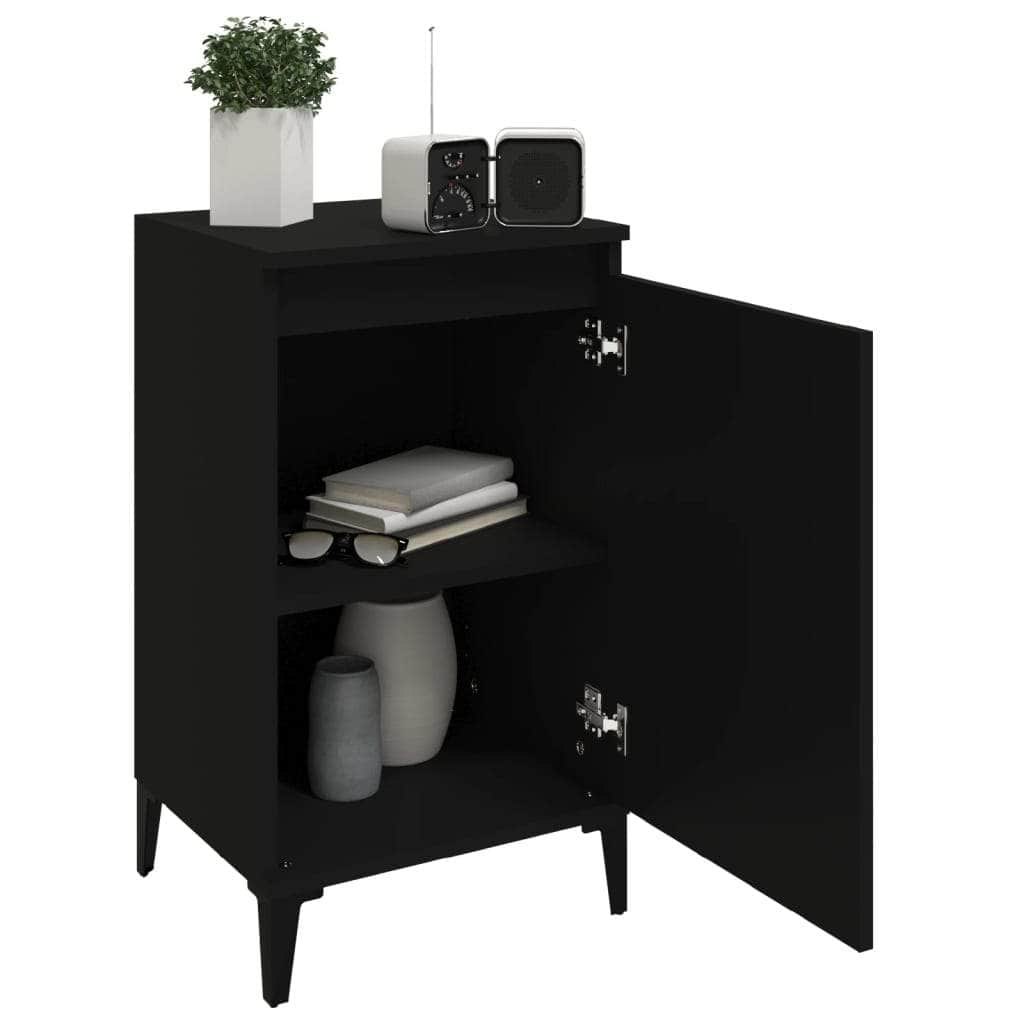 Pair of Tranquil Nights: White Engineered Wood Bedside Cabinets (Set of 2)