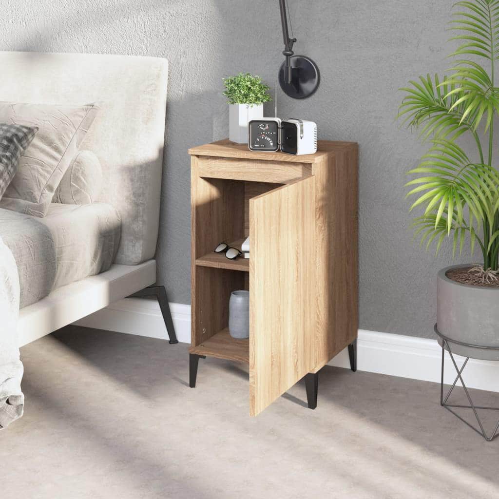 Pair of Tranquil Nights: White Engineered Wood Bedside Cabinets (Set of 2)