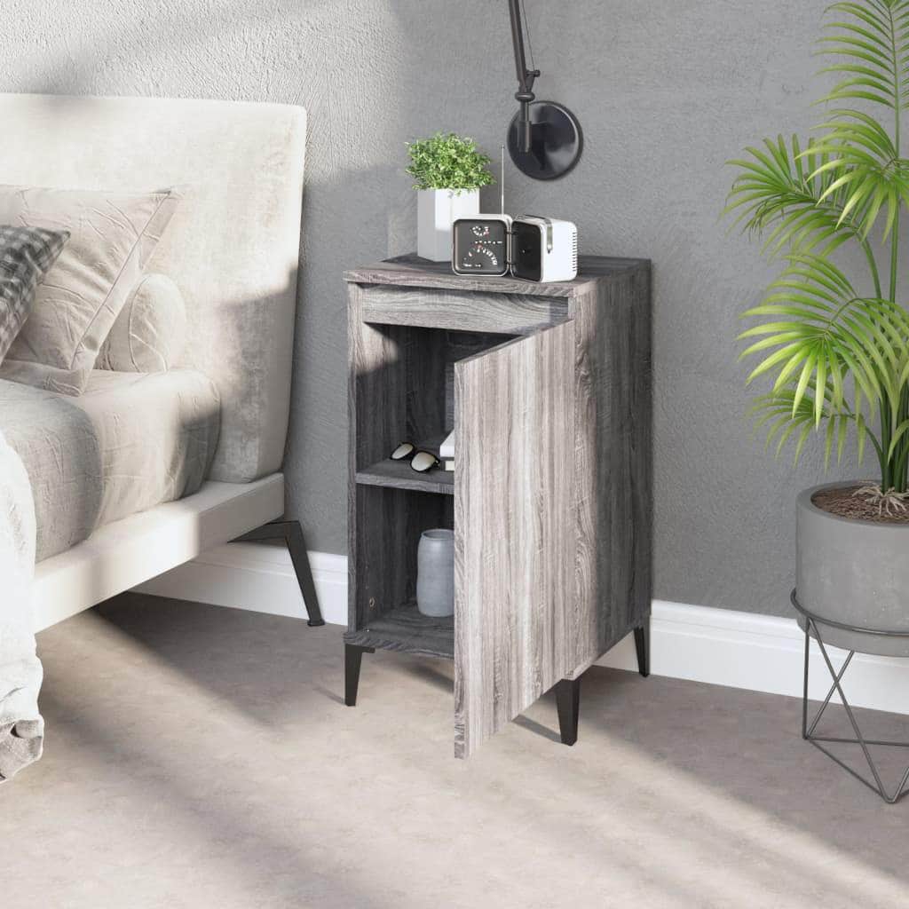 Pair of Tranquil Nights: White Engineered Wood Bedside Cabinets (Set of 2)