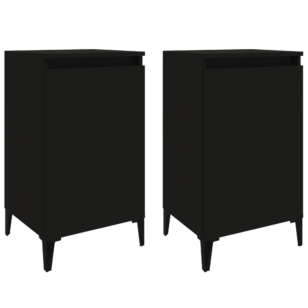 Pair of Tranquil Nights: White Engineered Wood Bedside Cabinets (Set of 2)