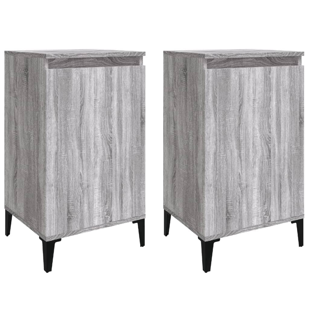 Pair of Tranquil Nights: White Engineered Wood Bedside Cabinets (Set of 2)