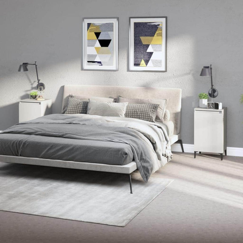 Pair of Tranquil Nights: White Engineered Wood Bedside Cabinets (Set of 2), Bedside Tables - photo 58
