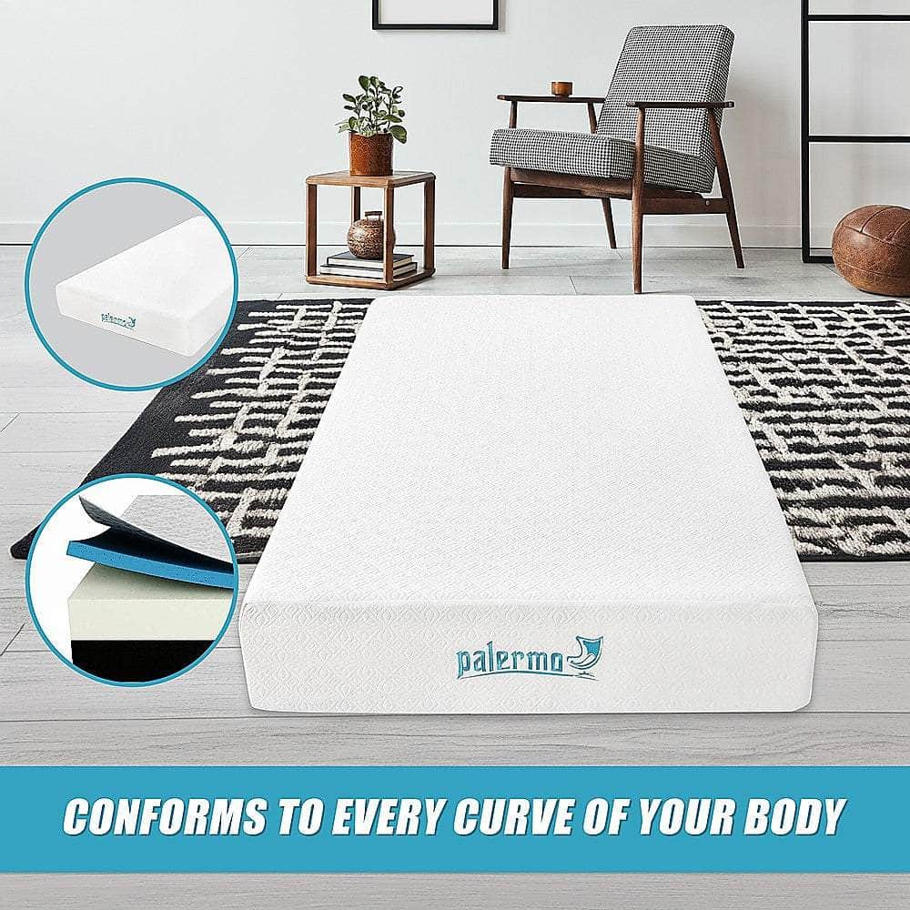 Palermo King Single 25Cm Gel Memory Foam Mattress - Dual-Layered - Certipur-Us Certified