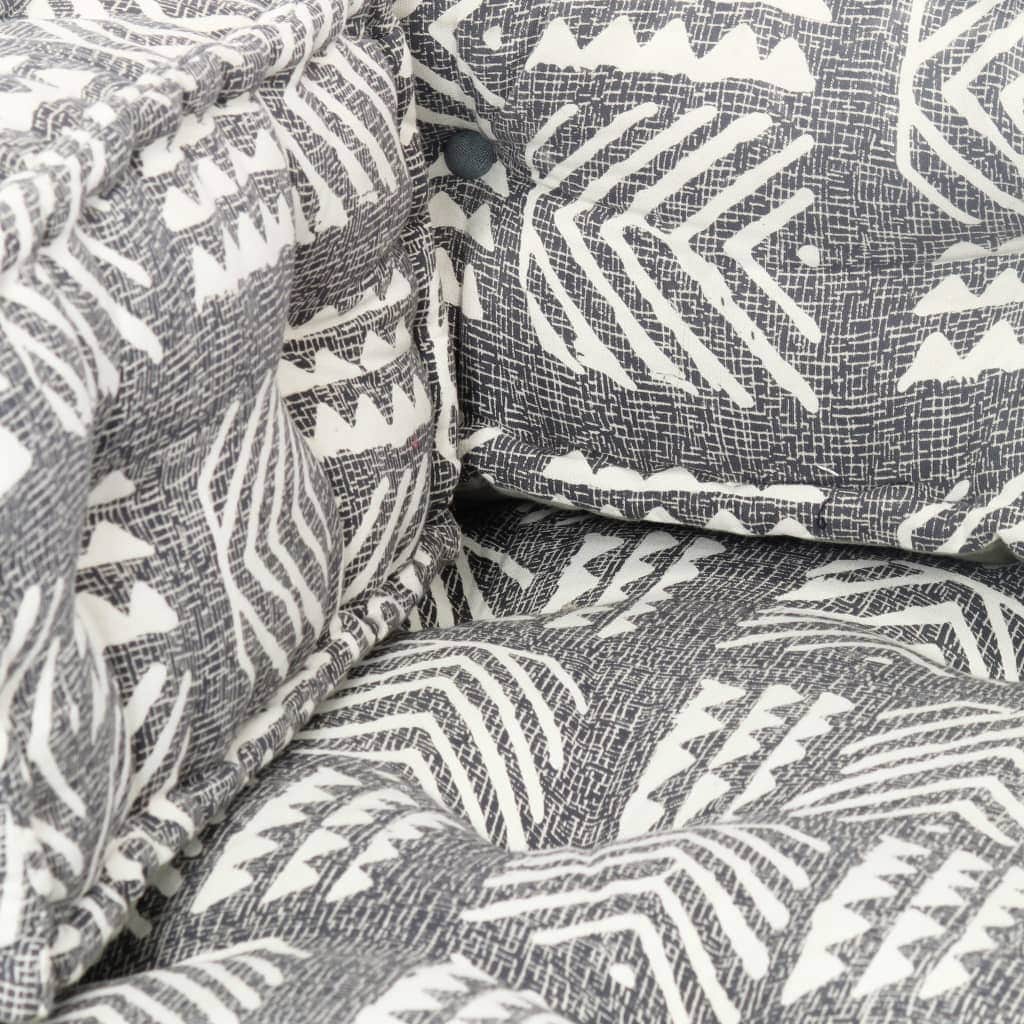 Pallet Sofa Cushion Grey Fabric Patchwork