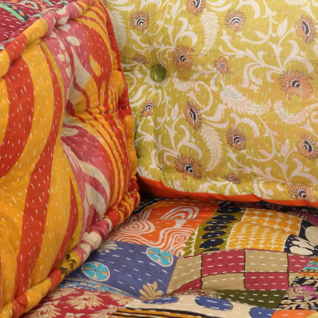 Pallet Sofa Cushion Multicolour Fabric Patchwork