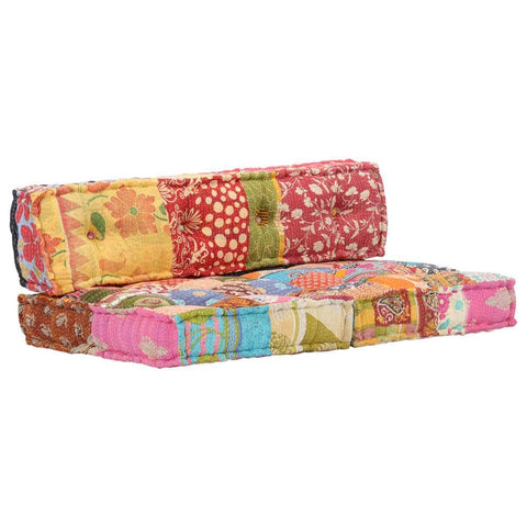 Pallet Sofa Cushion Multicolour Fabric Patchwork