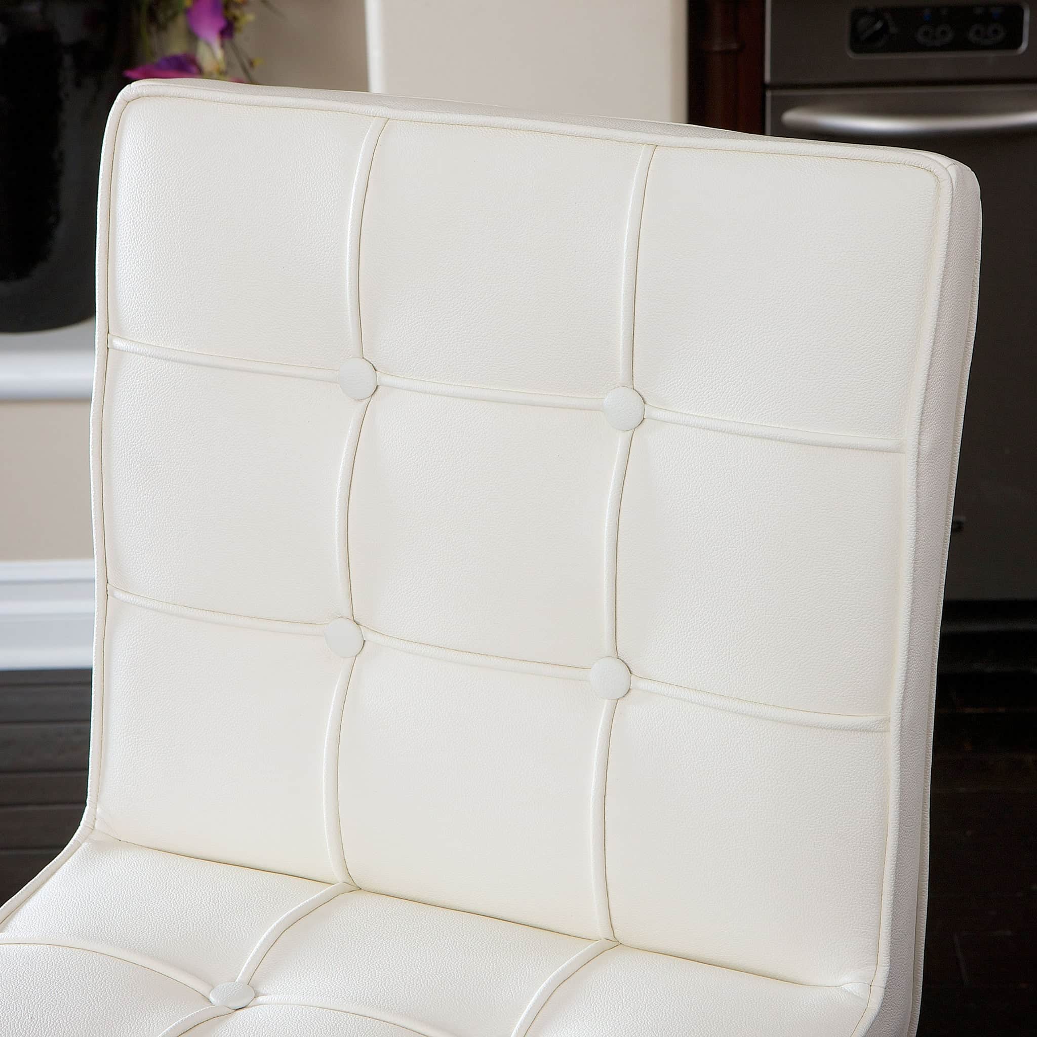 Pandora Bonded Leather & Steel Bar Stool in White