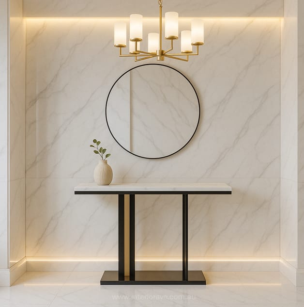 Marble finish - Pandora Stone Marble Console - Marble & Black