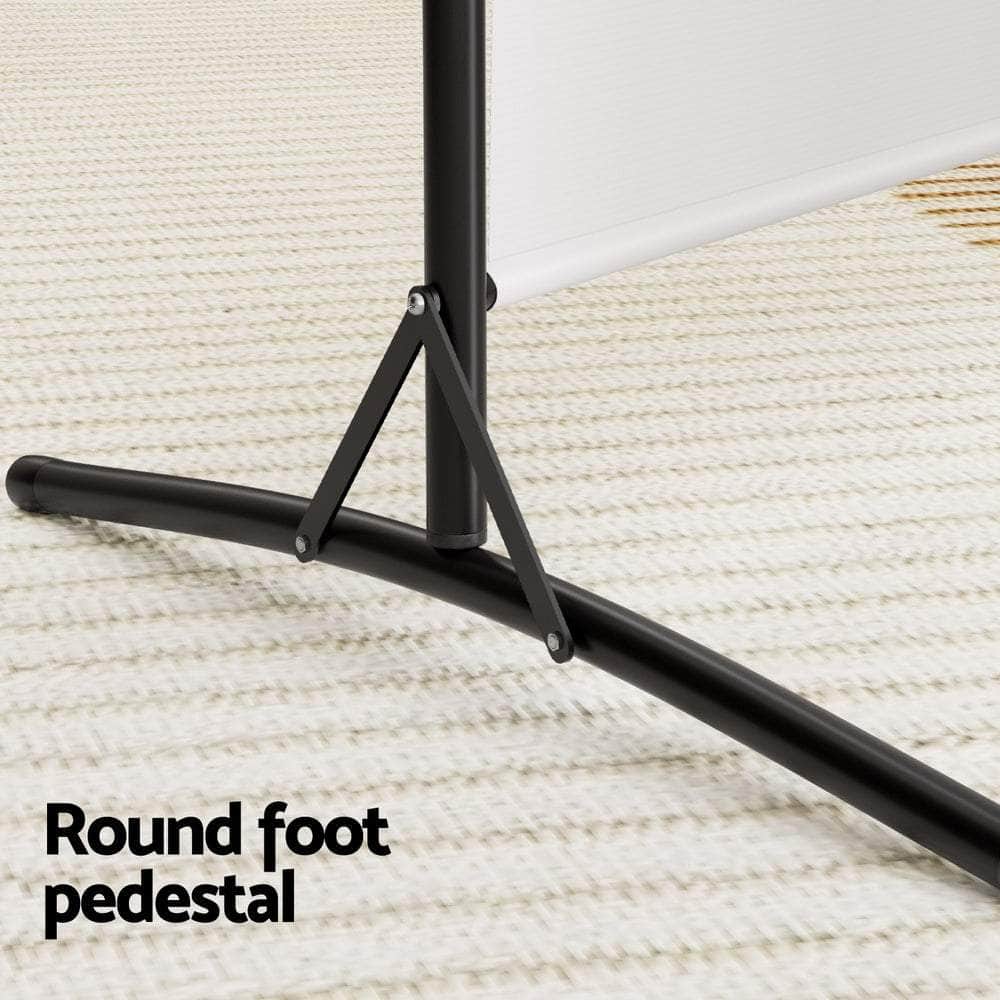 Panel Room Divider Screen Fabric Black/White