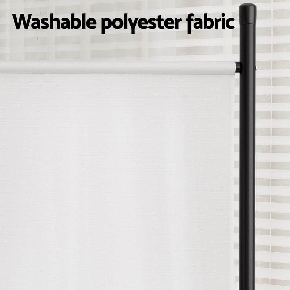 Panel Room Divider Screen Fabric Black/White