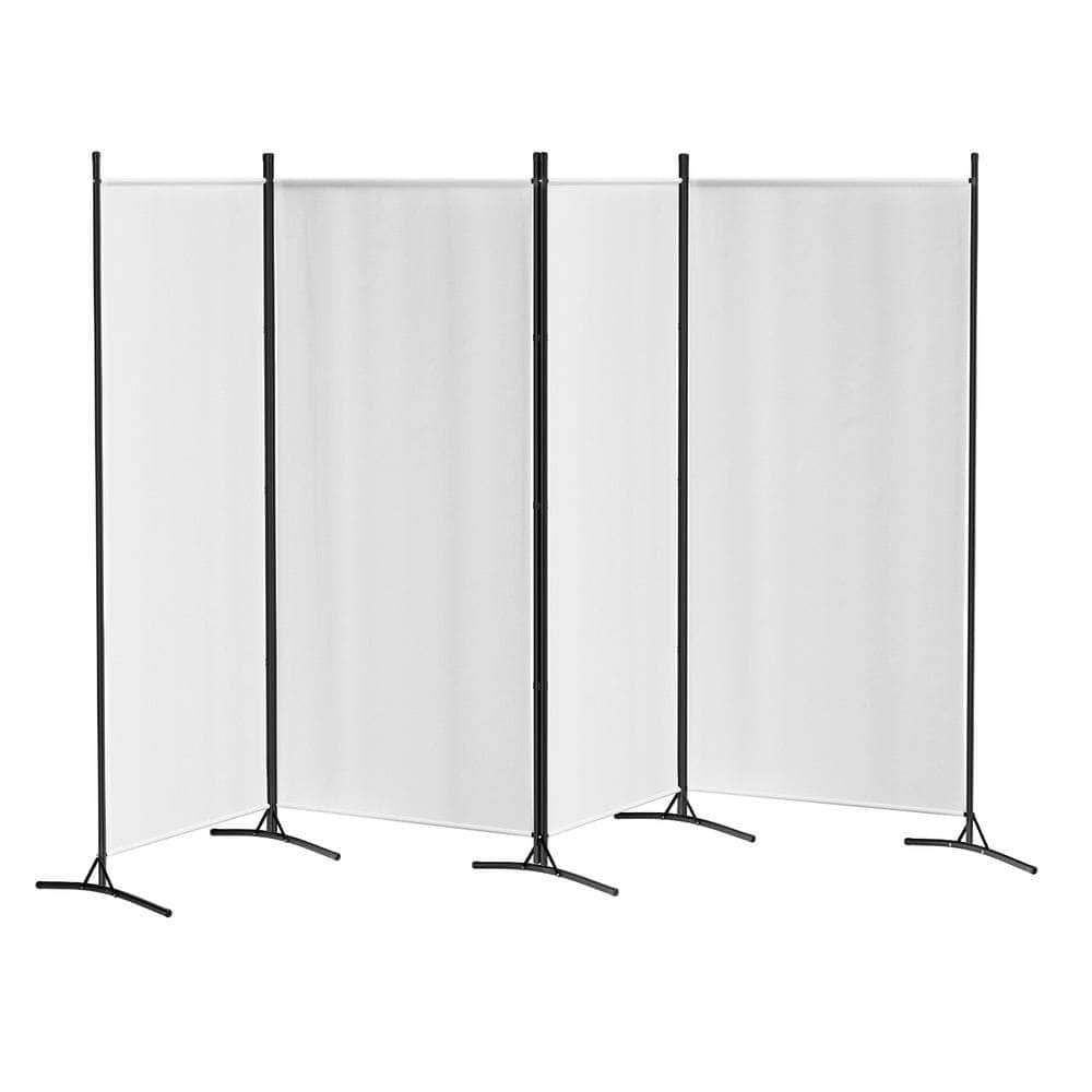 Panel Room Divider Screen Fabric Black/White