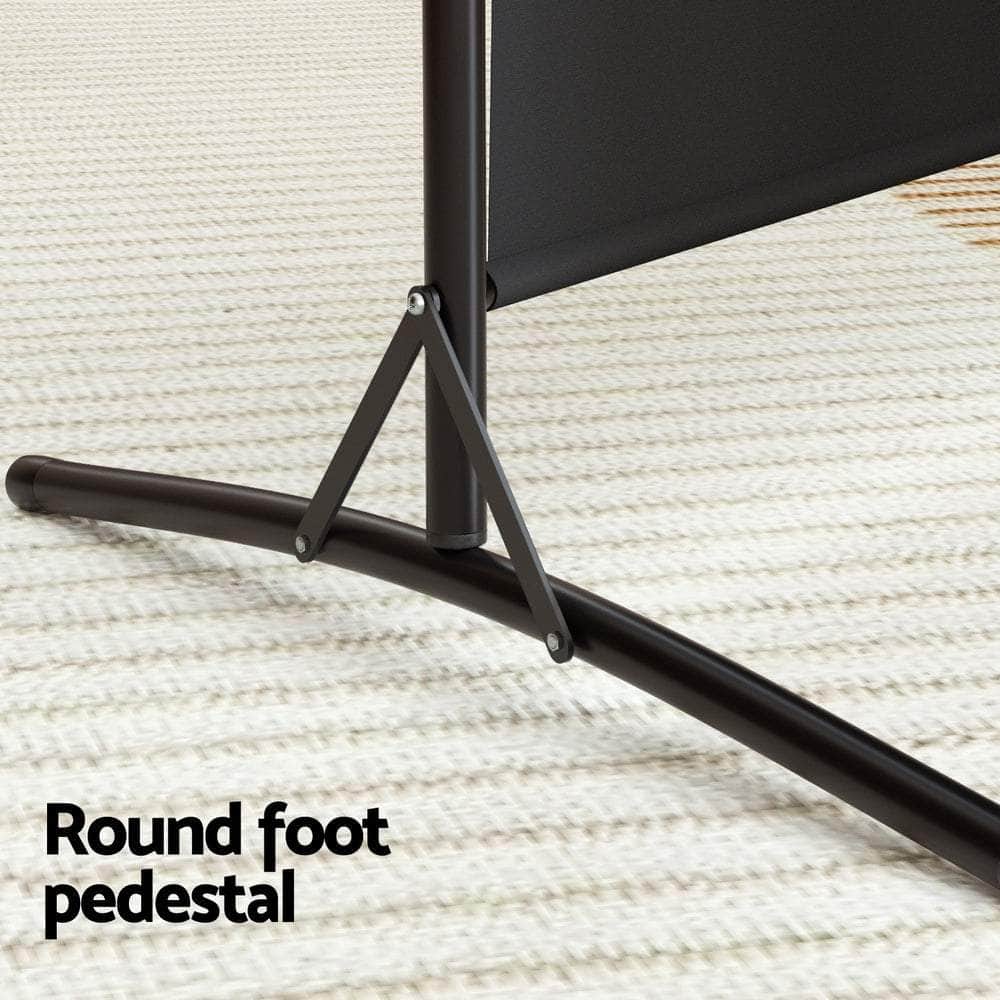 Panel Room Divider Screen Fabric Black/White