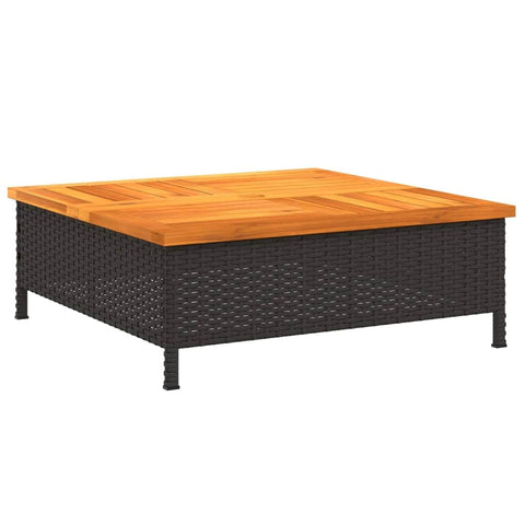 Parasol Base Cover Blac Poly Rattan and Acacia