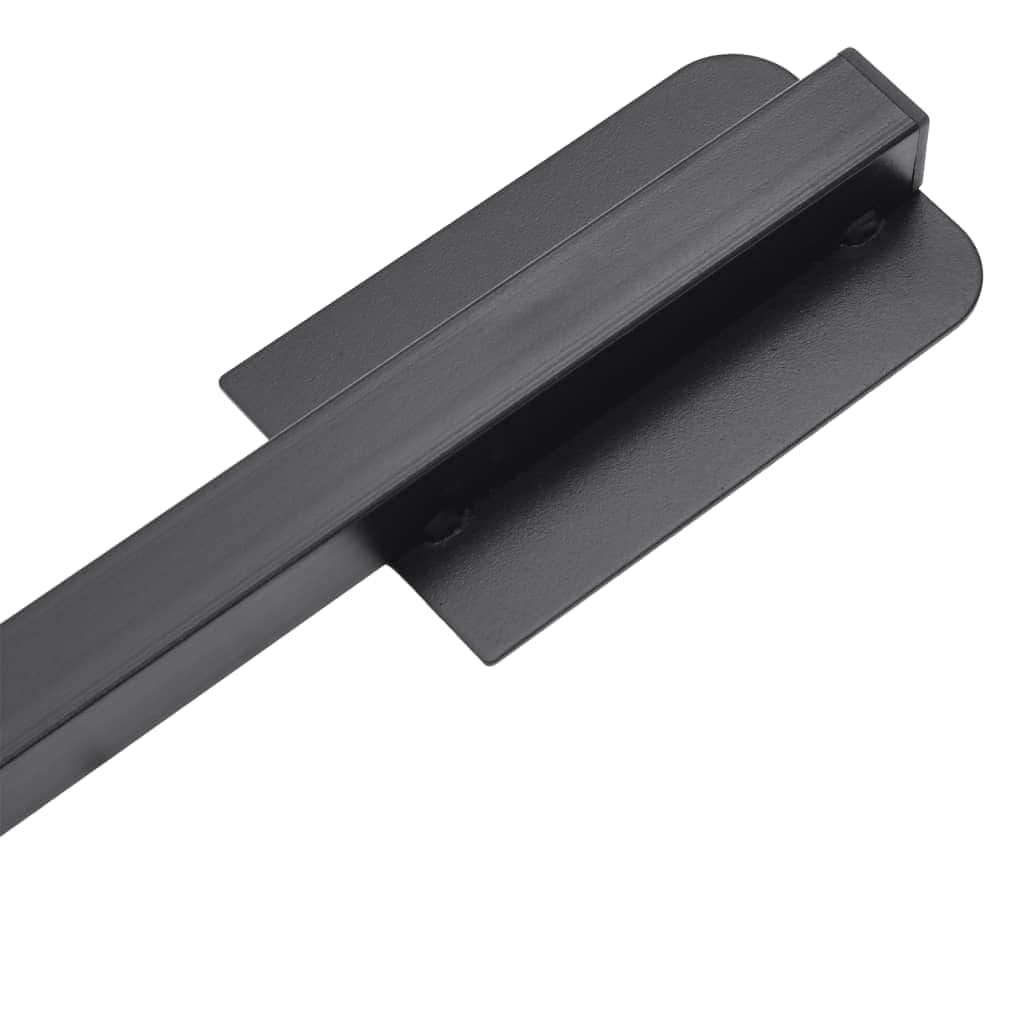 Parasol Base Foldable Pole Glossy Black Steel