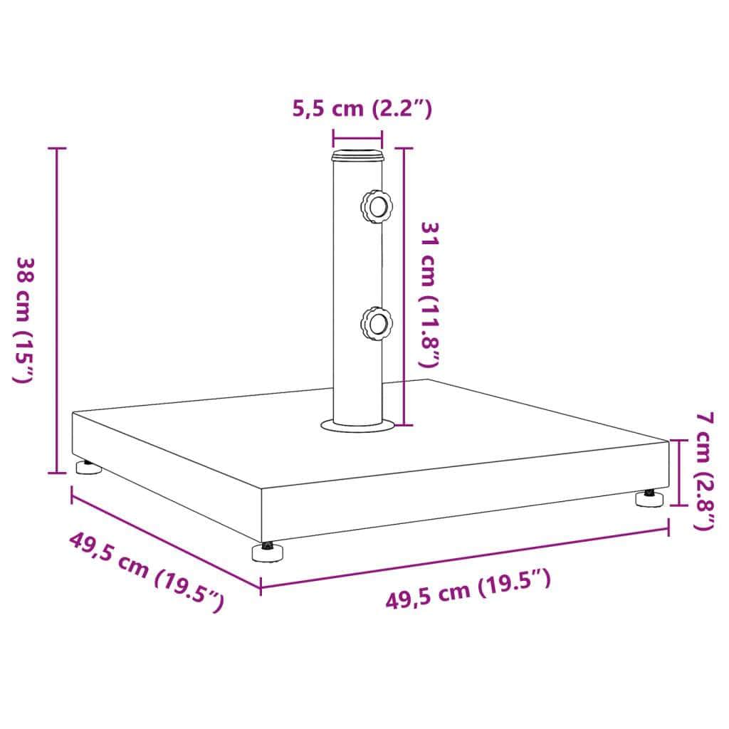 Parasol Base for Poles 28 kg Square with 28 Kg