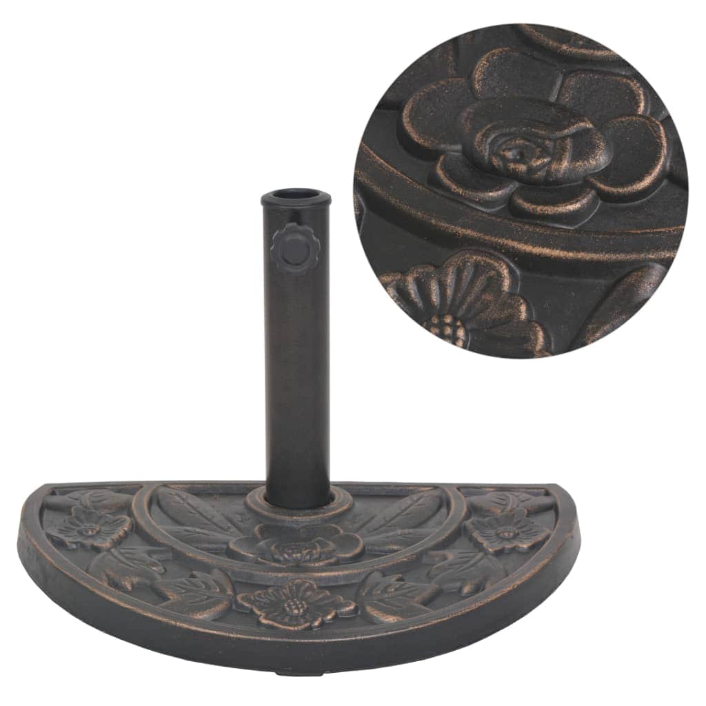 Parasol Base Resin Half Round Bronze 9 kg - Simple deals
