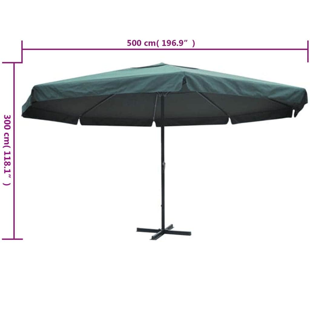 Parasol Samos 500 cm. Aluminium Green - Simple deals