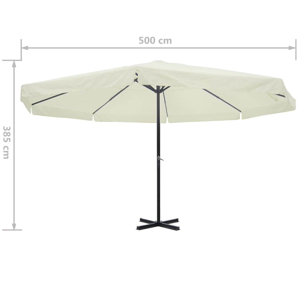 Parasol Samos 500 cm Aluminium White - Simple deals