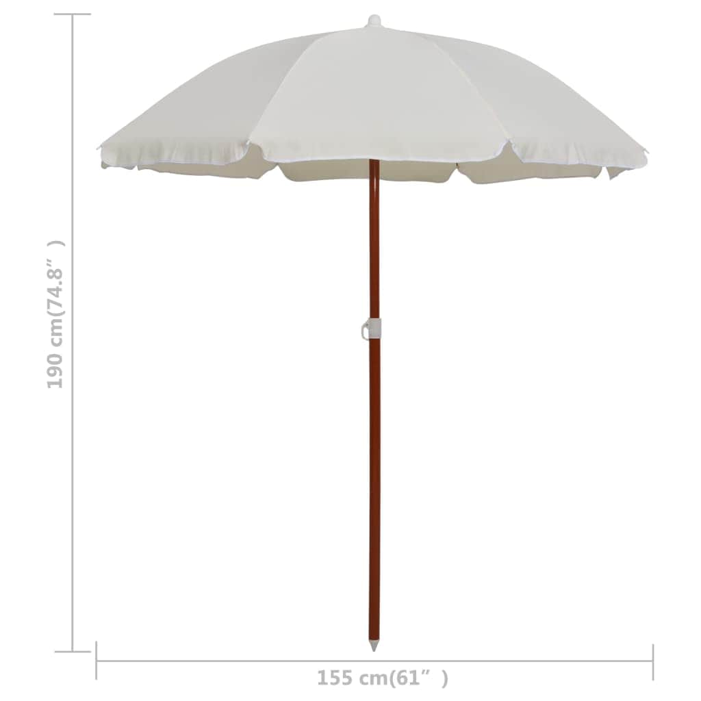 Parasol with Steel Pole Sand | Steel finish