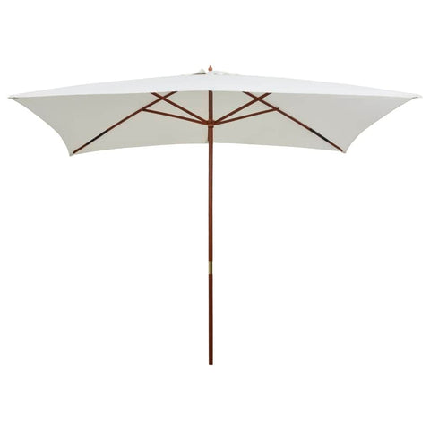 Parasol  Wooden Pole Cream White