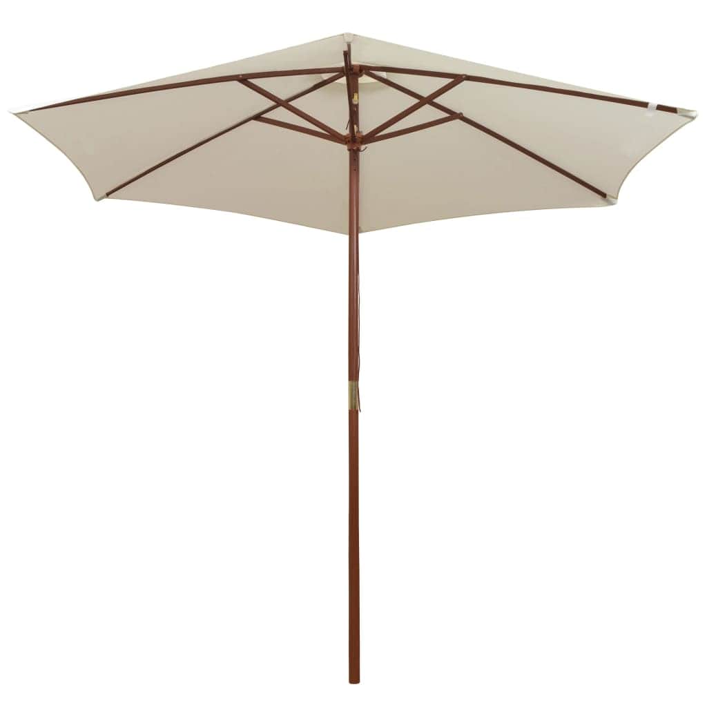 Parasol Wooden Pole Cream White