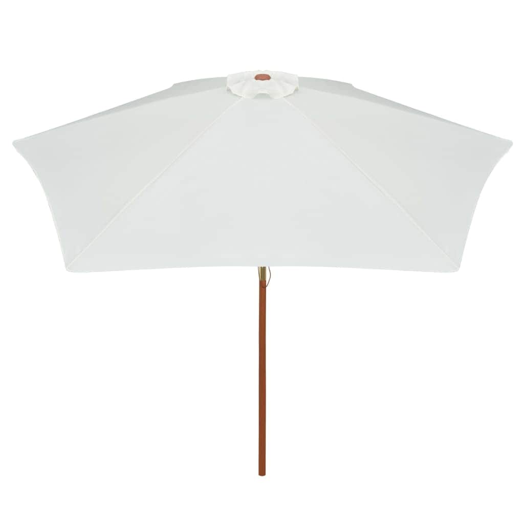 Parasol Wooden Pole Cream White