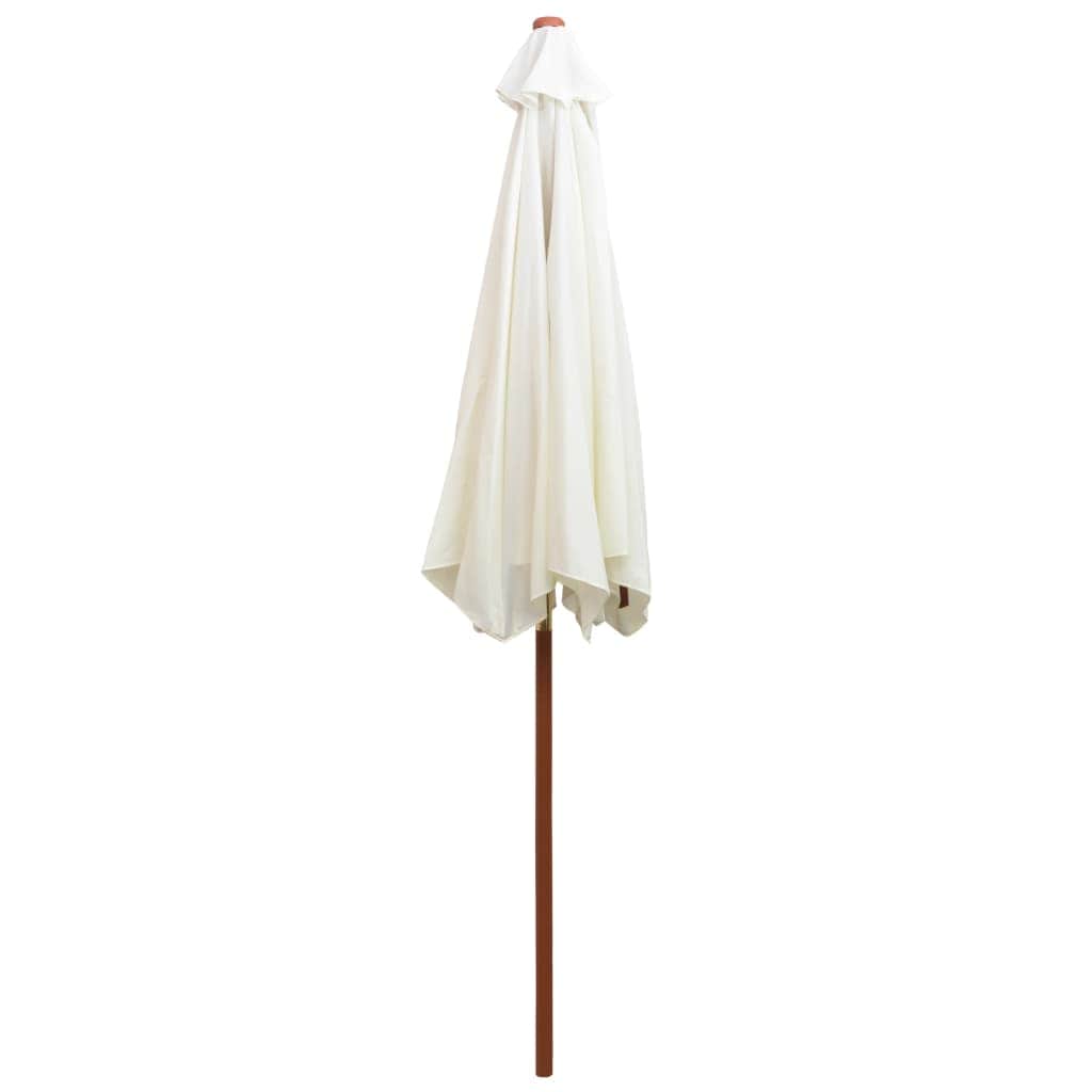 Parasol Wooden Pole Cream White
