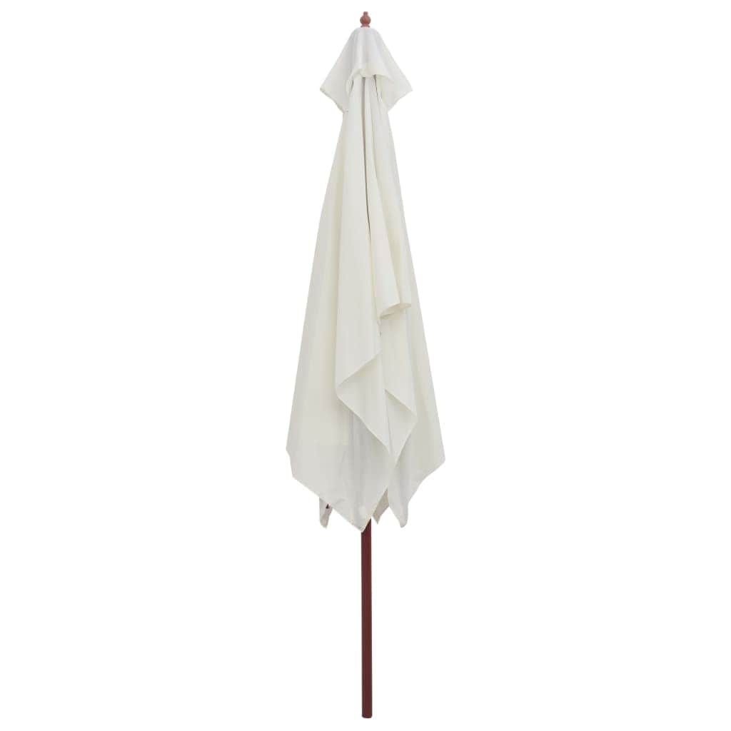 Parasol Wooden Pole Cream White - Simple deals