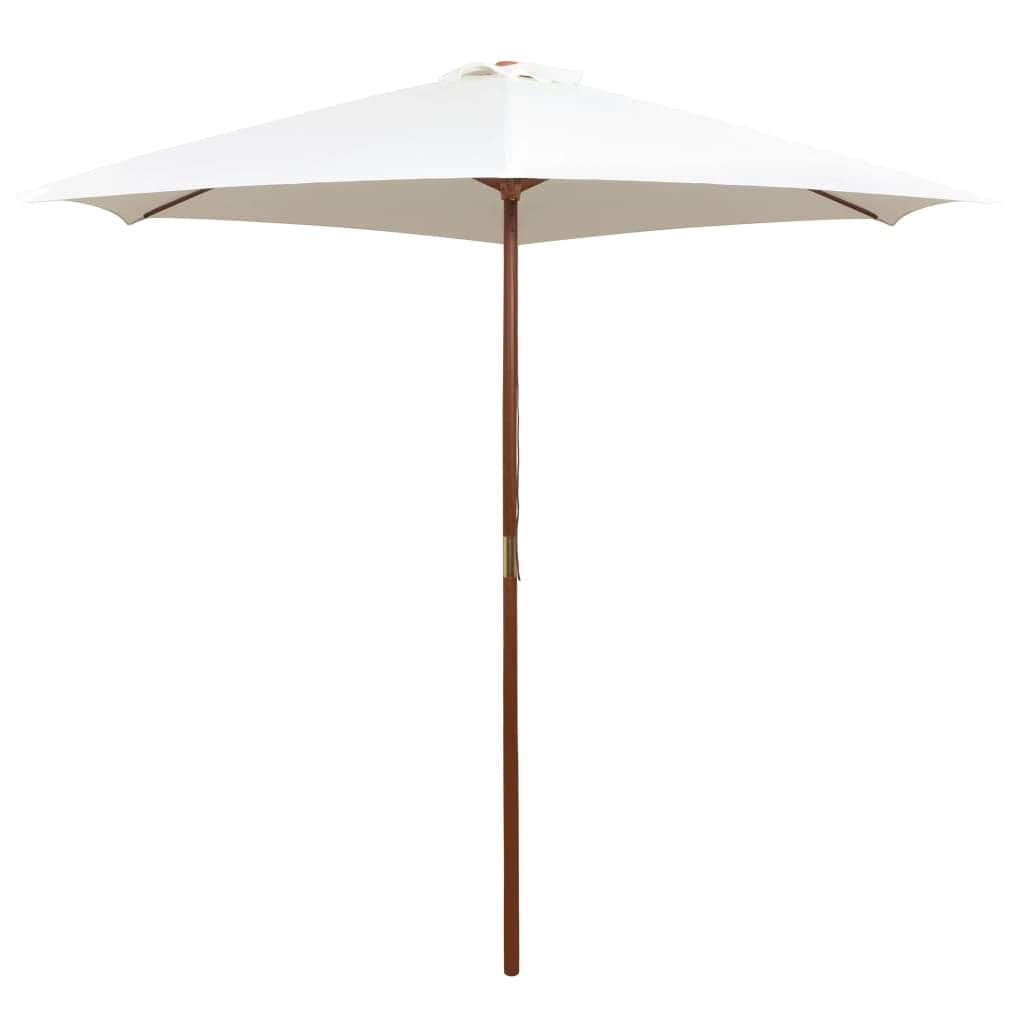 Parasol Wooden Pole Cream White - Simple deals