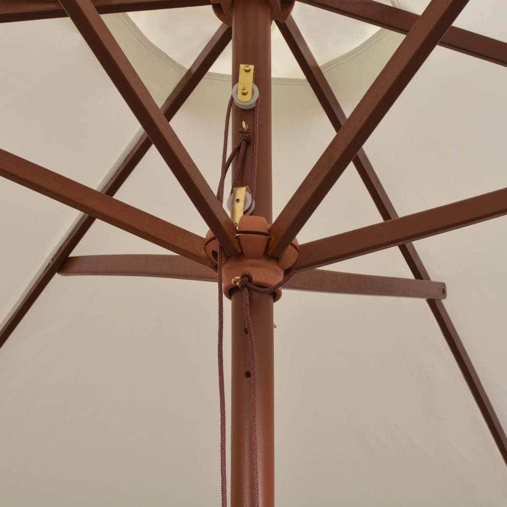Parasol Wooden Pole Cream White - Simple deals