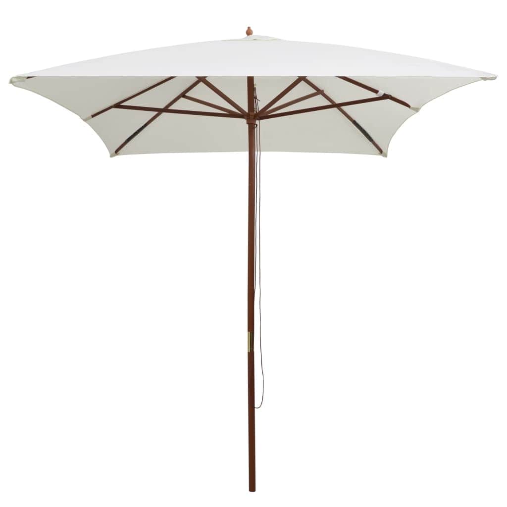 Parasol Wooden Pole Cream White - Simple deals