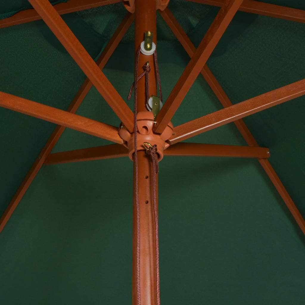Parasol  Wooden Pole Green