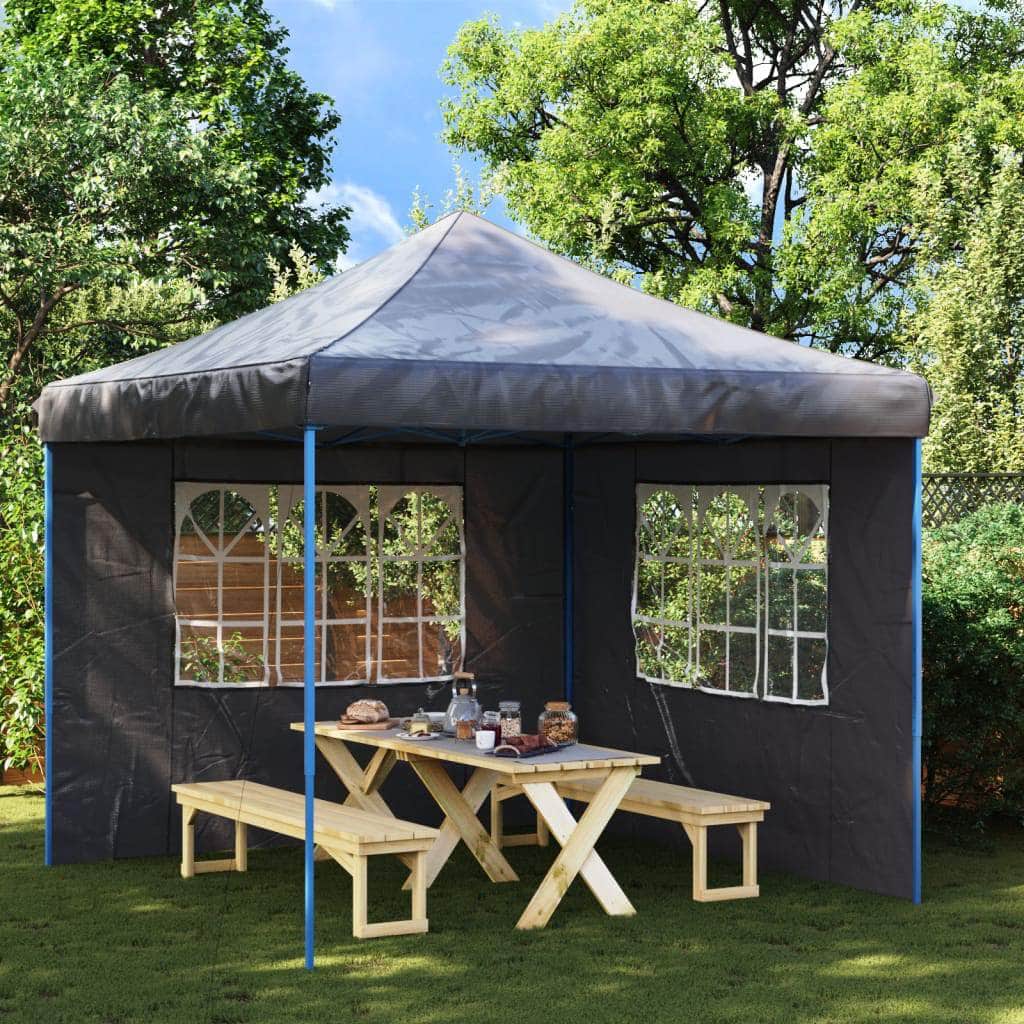 Party Tent Sidewall 2 pcs with Window PE Anthracite - Simple deals