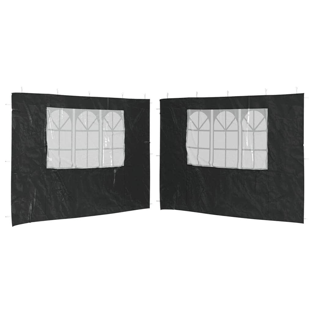 Party Tent Sidewall 2 pcs with Window PE Anthracite - Simple deals