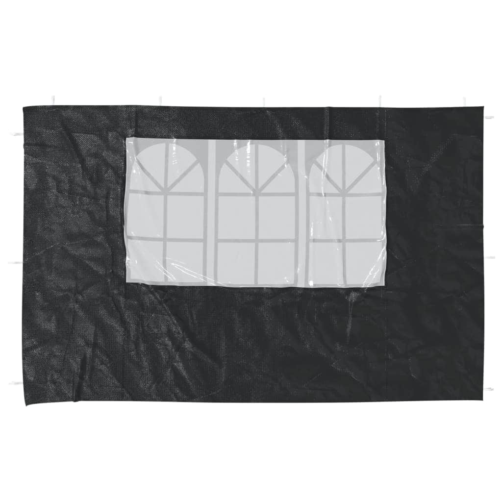 Party Tent Sidewall 2 pcs with Window PE Anthracite - Simple deals
