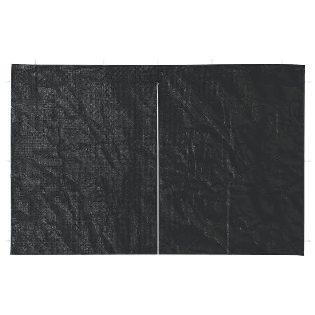 Party Tent Sidewall 2 pcs with Zipper PE Anthracite - Simple deals
