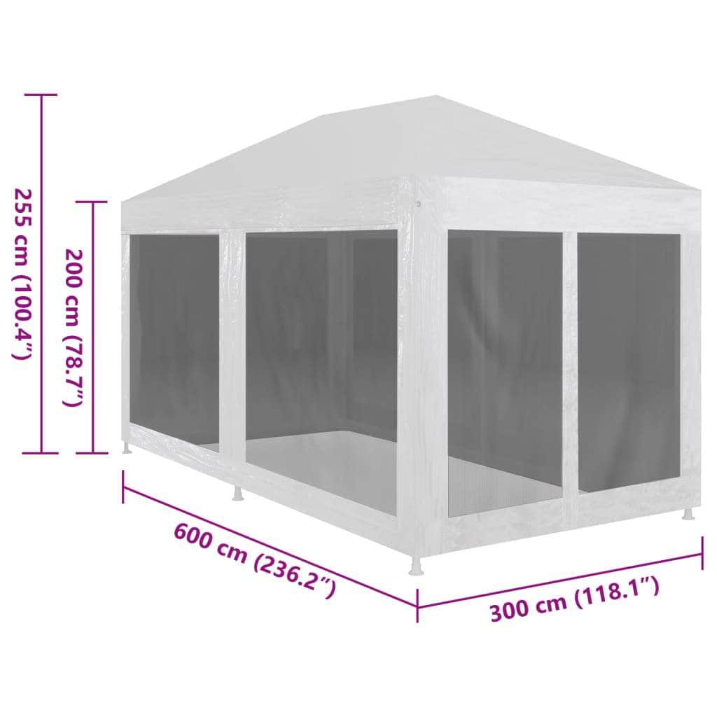 Party Tent with 6 Mesh Sidewalls - Simple deals